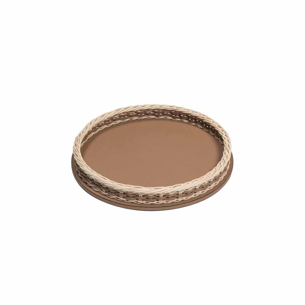 LEATHER&RATTAN TRAY ROUND - ORSAY - Image 3